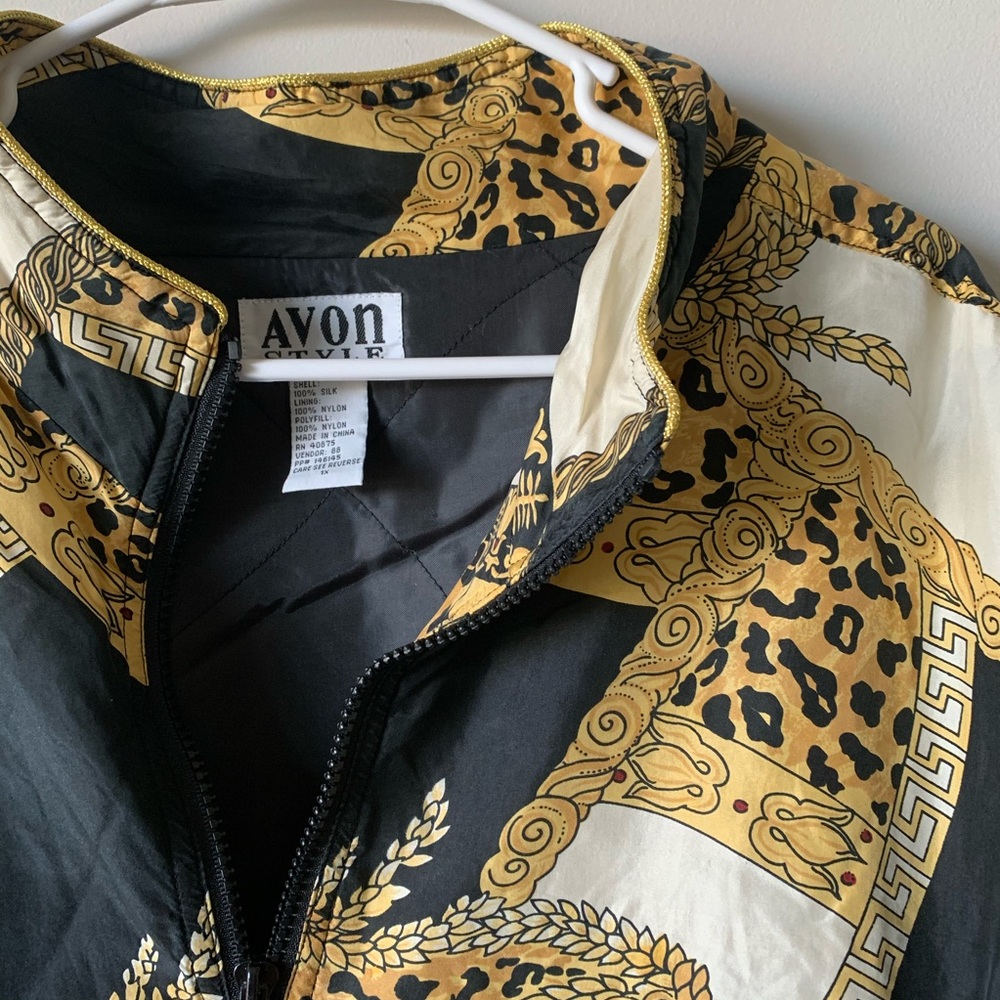 Vintage Avon silk chain zip up jacket